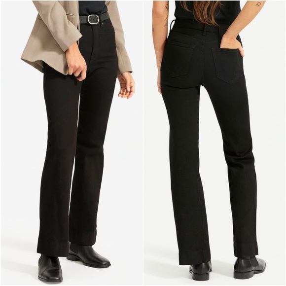 Everlane Denim - Everlane The High Rise Flare Black Jeans